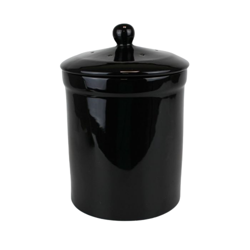 Portland Black Ceramic Compost Caddy Bin image